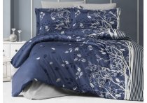 Постельное белье сатин First Choice - Living Navy Blue (Турция), семейный